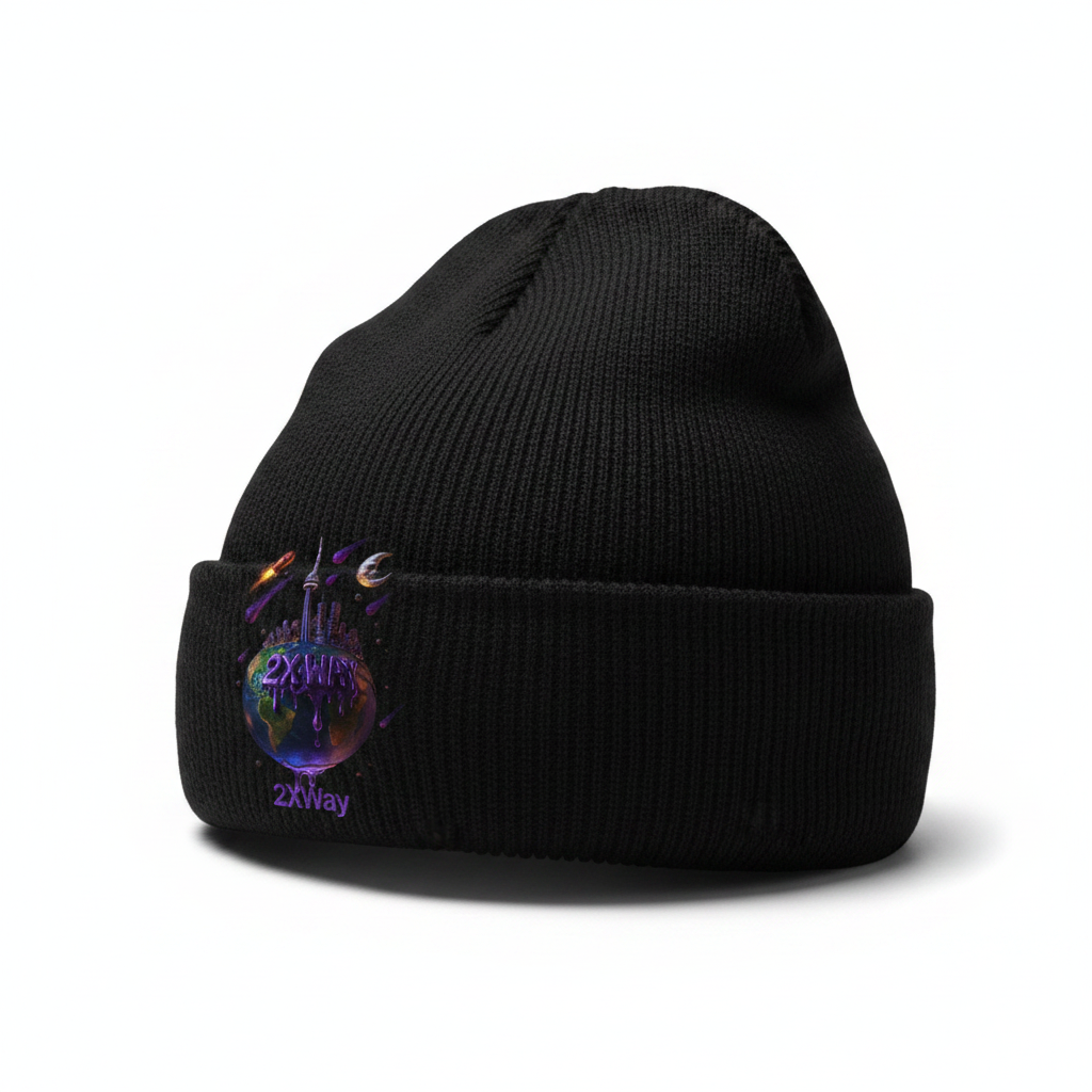 2XWay Black Beanie
