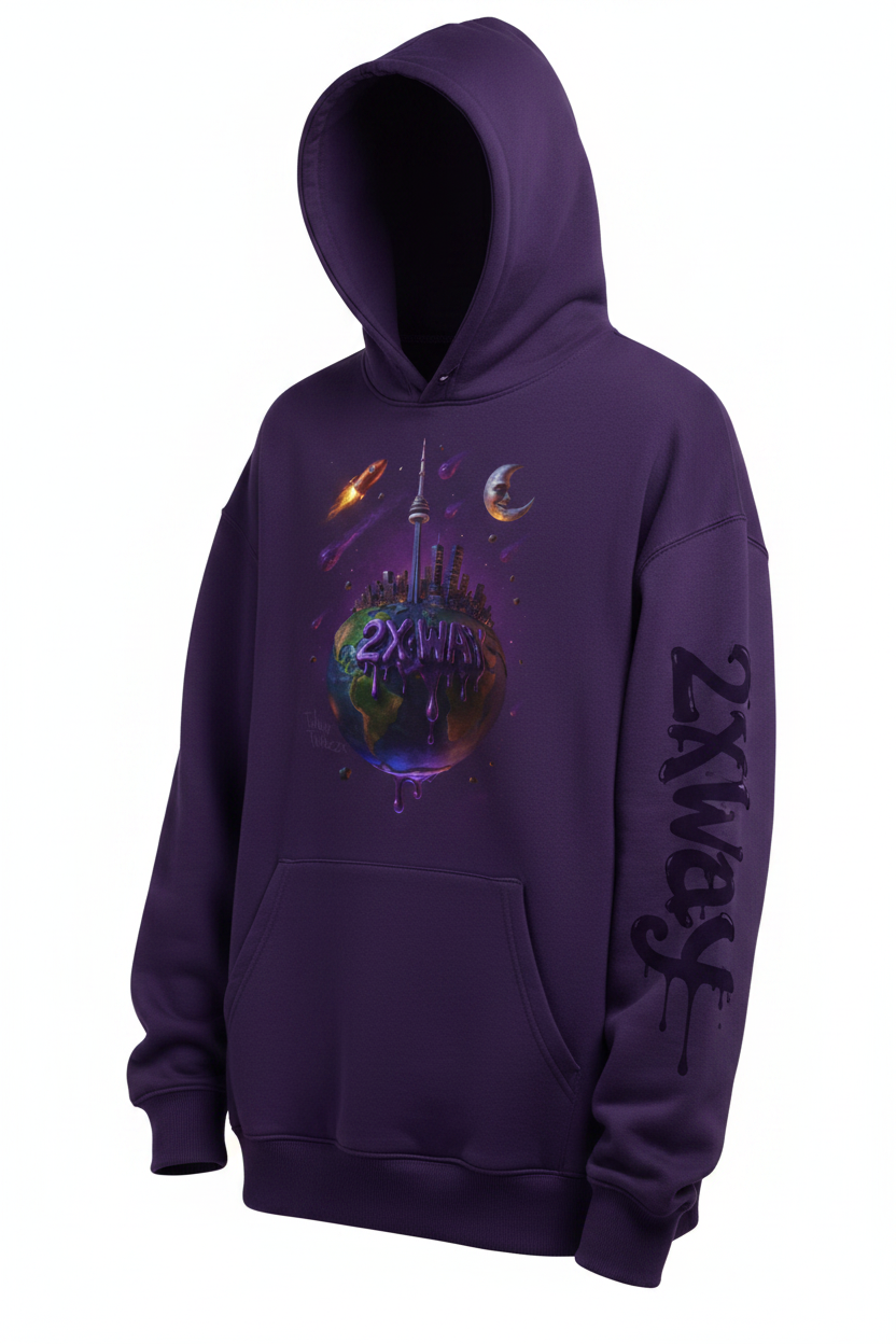 Purple Hoodie - Purple Drip Sleeve